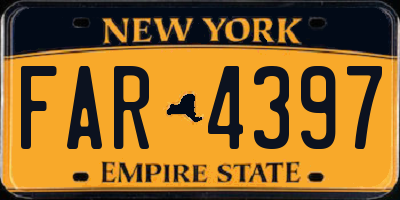 NY license plate FAR4397