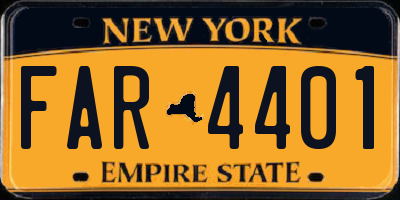 NY license plate FAR4401