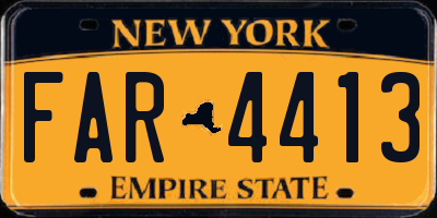 NY license plate FAR4413