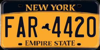 NY license plate FAR4420