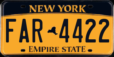 NY license plate FAR4422