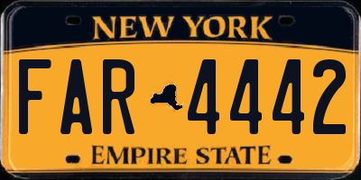NY license plate FAR4442