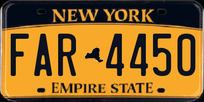 NY license plate FAR4450