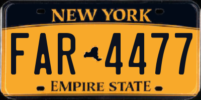 NY license plate FAR4477