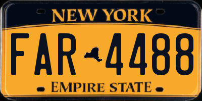 NY license plate FAR4488
