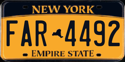 NY license plate FAR4492