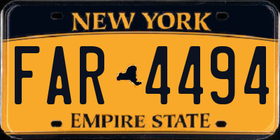NY license plate FAR4494