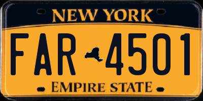 NY license plate FAR4501