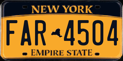 NY license plate FAR4504