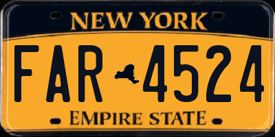 NY license plate FAR4524