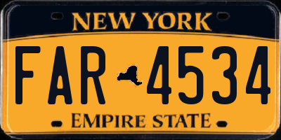 NY license plate FAR4534