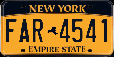 NY license plate FAR4541