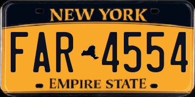 NY license plate FAR4554