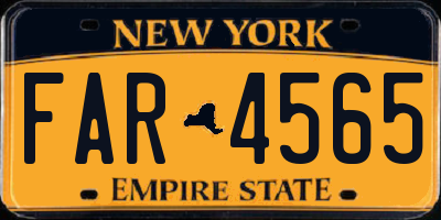 NY license plate FAR4565