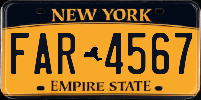 NY license plate FAR4567