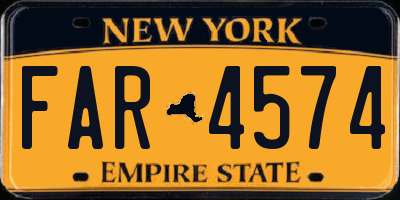 NY license plate FAR4574