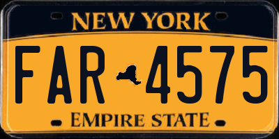 NY license plate FAR4575
