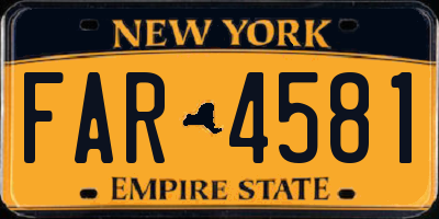 NY license plate FAR4581