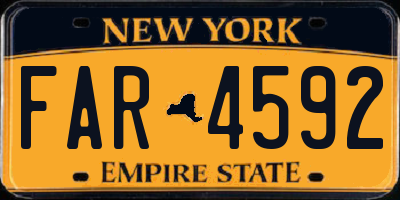 NY license plate FAR4592