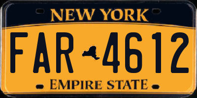 NY license plate FAR4612