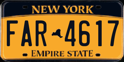 NY license plate FAR4617