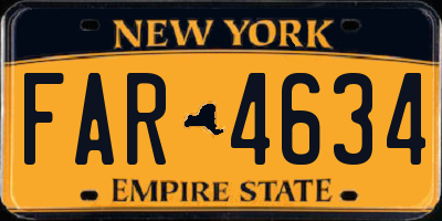 NY license plate FAR4634