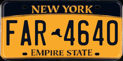 NY license plate FAR4640