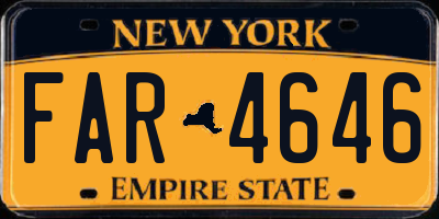 NY license plate FAR4646