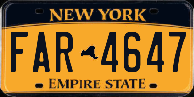 NY license plate FAR4647
