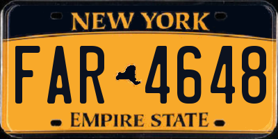 NY license plate FAR4648