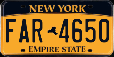 NY license plate FAR4650