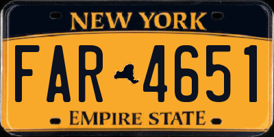 NY license plate FAR4651