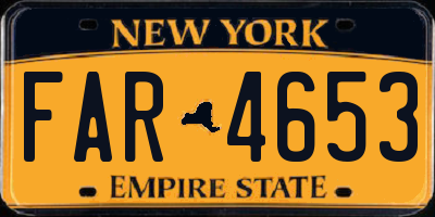 NY license plate FAR4653
