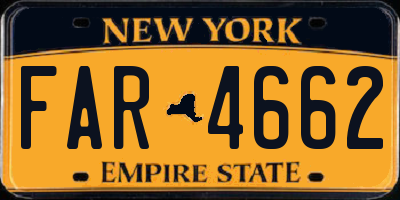 NY license plate FAR4662