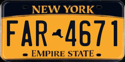 NY license plate FAR4671