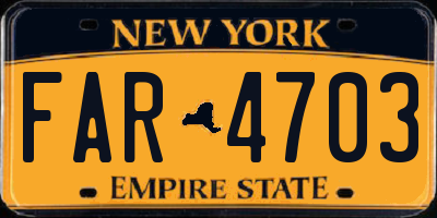 NY license plate FAR4703