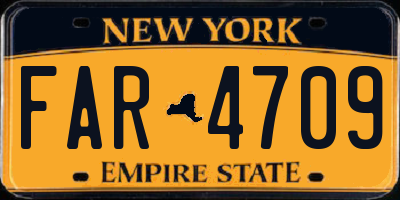NY license plate FAR4709