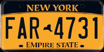 NY license plate FAR4731