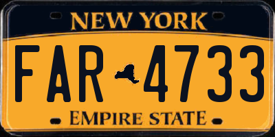 NY license plate FAR4733