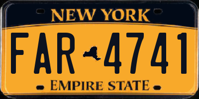 NY license plate FAR4741