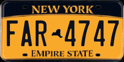 NY license plate FAR4747