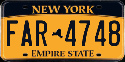 NY license plate FAR4748
