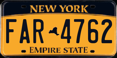 NY license plate FAR4762