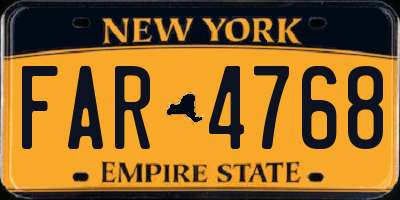 NY license plate FAR4768
