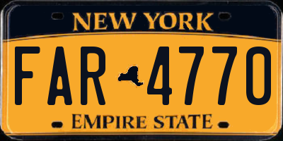 NY license plate FAR4770
