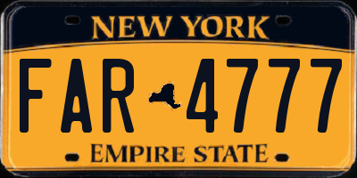 NY license plate FAR4777