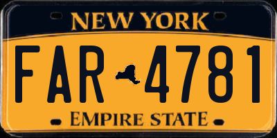 NY license plate FAR4781