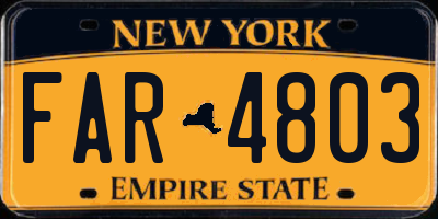 NY license plate FAR4803