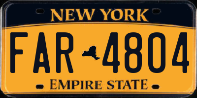 NY license plate FAR4804