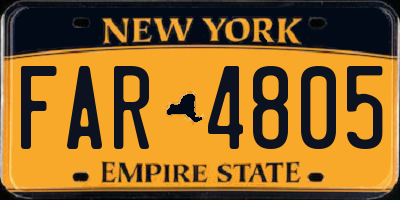NY license plate FAR4805